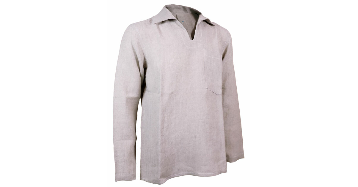 Chemise fendue col pointu pour homme |100% lin français| Zone Artisanale